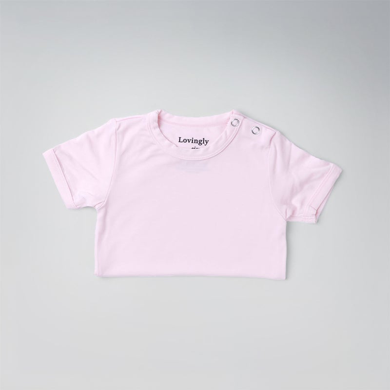 Lovingly Signed Pink Bamboo Short Sleeve Babygrow - Set of 3 (Size 6-12 months) - Image 1
